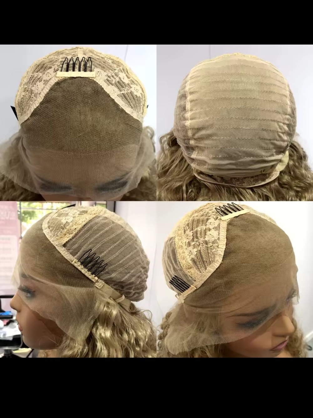 Blonde Deep Curly Lace Front Lolita Wig - Natural Honey Blonde - Picture 4 of 6